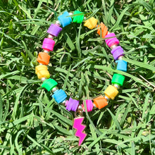 Load image into Gallery viewer, Neon Rainbow with Lightning Bolt Bracelet
