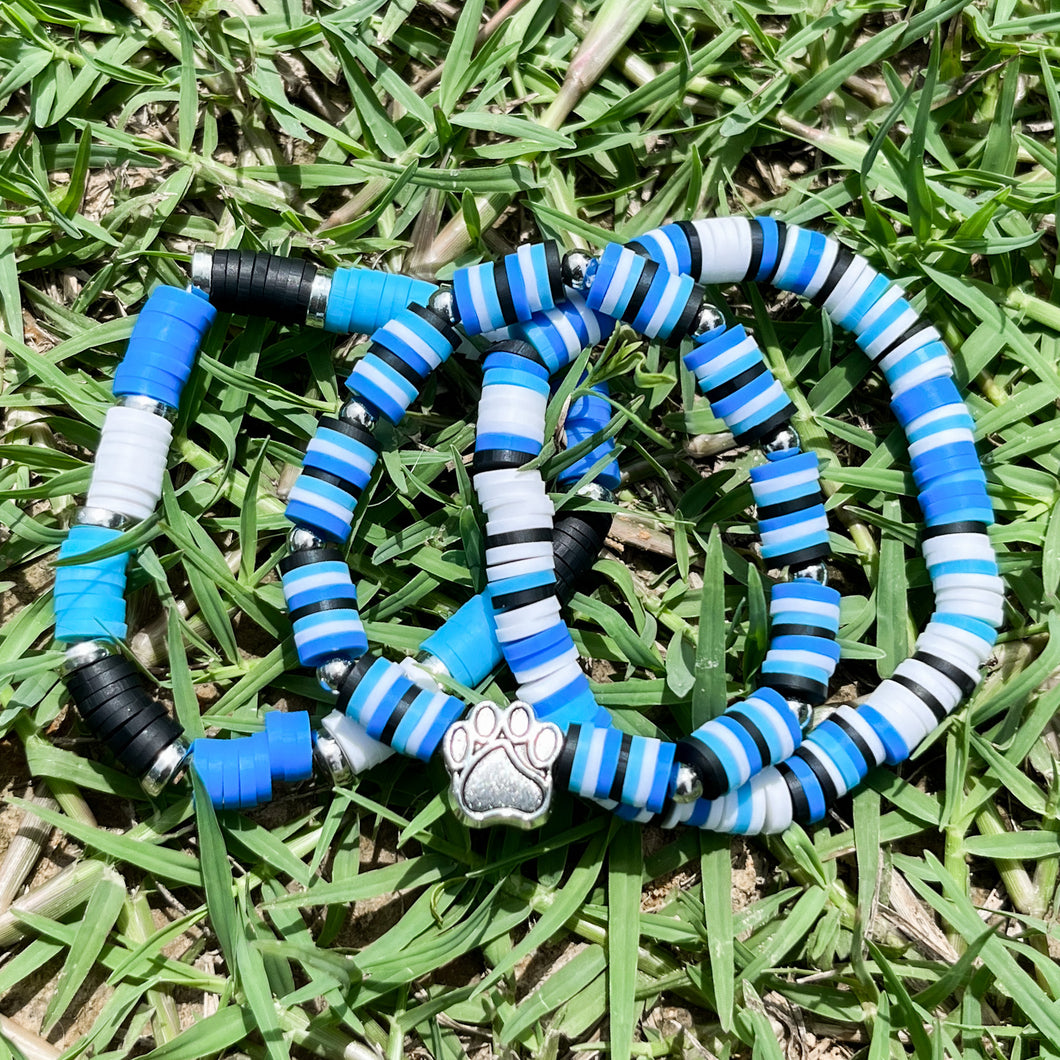 Black & Blue Paw Bracelet Stacks
